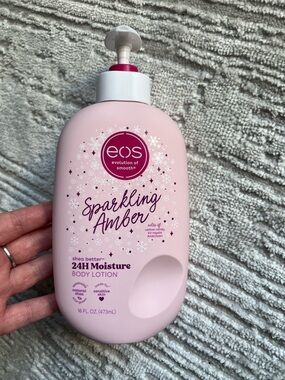 Rare! Limited Edition EOS Sparkling Amber Body Lotion - Light Pink Bottle